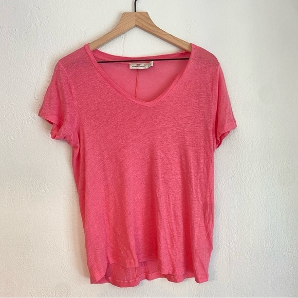 Vineyard Vines Tops - Vineyard Vines Vivid Pink V-Neck Tee 100% linen‎